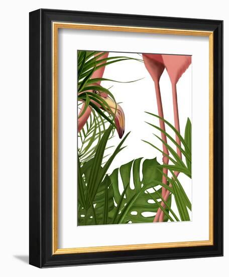 Flamingo Peering-Fab Funky-Framed Art Print