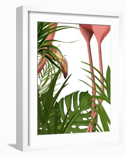 Flamingo Peering-Fab Funky-Framed Art Print