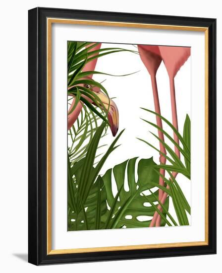 Flamingo Peering-Fab Funky-Framed Art Print