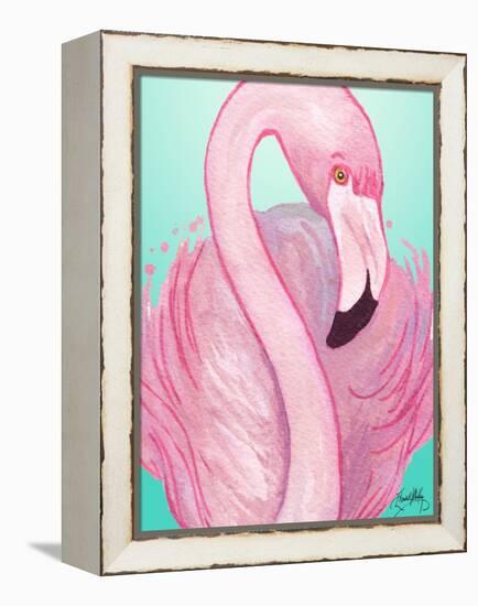 Flamingo Portrait-Elizabeth Medley-Framed Stretched Canvas