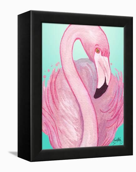 Flamingo Portrait-Elizabeth Medley-Framed Stretched Canvas