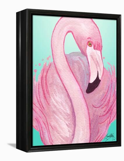 Flamingo Portrait-Elizabeth Medley-Framed Stretched Canvas