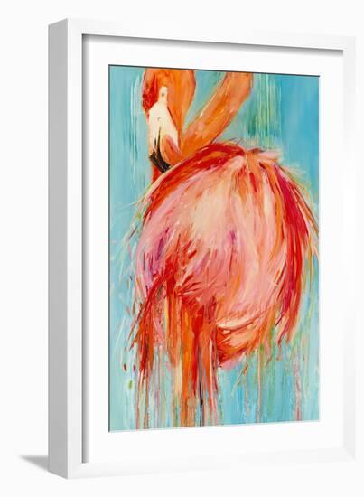 Flamingo Pose-Kathleen Broaderick-Framed Art Print