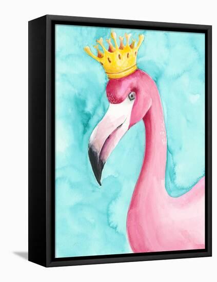 Flamingo Queen I-Regina Moore-Framed Stretched Canvas