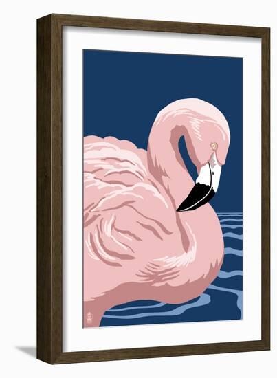 Flamingo Solo-Lantern Press-Framed Art Print