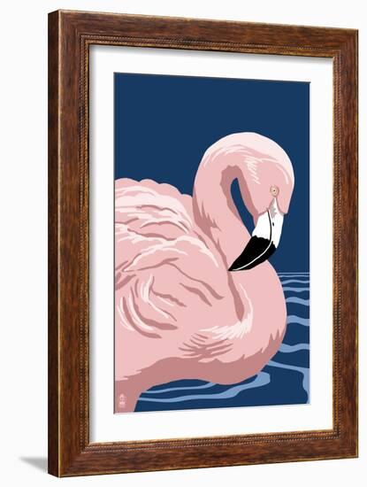 Flamingo Solo-Lantern Press-Framed Art Print