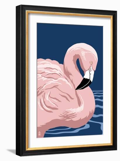 Flamingo Solo-Lantern Press-Framed Art Print