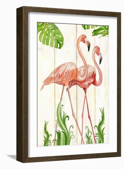 Flamingo Stroll 1-Mary Escobedo-Framed Art Print