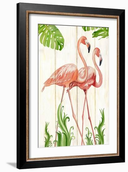 Flamingo Stroll 1-Mary Escobedo-Framed Art Print