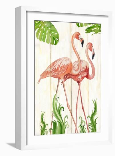 Flamingo Stroll 1-Mary Escobedo-Framed Art Print