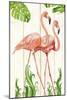 Flamingo Stroll 1-Mary Escobedo-Mounted Art Print