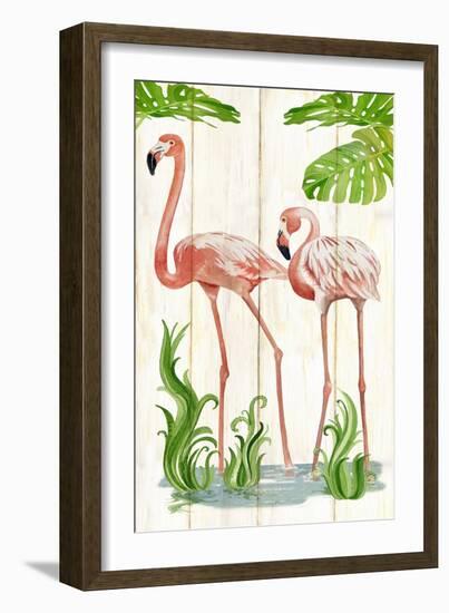 Flamingo Stroll 2-Mary Escobedo-Framed Art Print