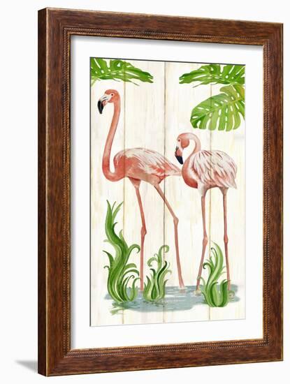 Flamingo Stroll 2-Mary Escobedo-Framed Art Print