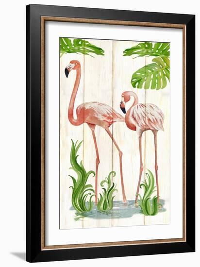 Flamingo Stroll 2-Mary Escobedo-Framed Art Print