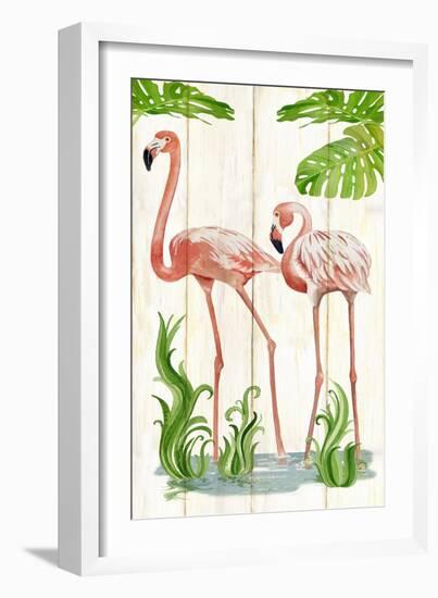 Flamingo Stroll 2-Mary Escobedo-Framed Art Print