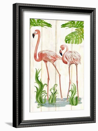 Flamingo Stroll 2-Mary Escobedo-Framed Art Print