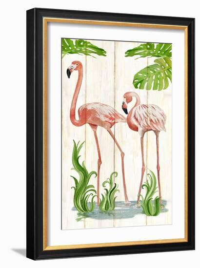 Flamingo Stroll 2-Mary Escobedo-Framed Art Print