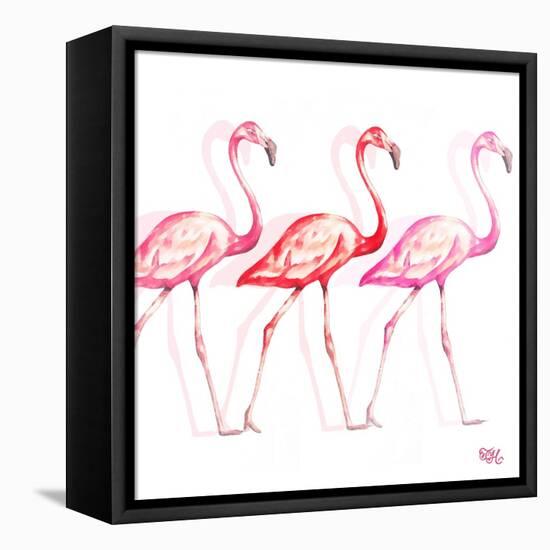 Flamingo Trio I-Tiffany Hakimipour-Framed Stretched Canvas