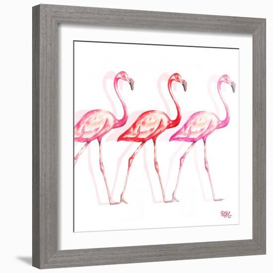 Flamingo Trio I-Tiffany Hakimipour-Framed Art Print