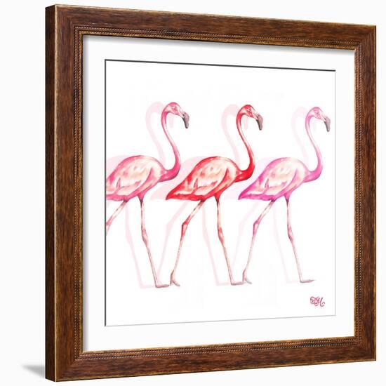 Flamingo Trio I-Tiffany Hakimipour-Framed Art Print