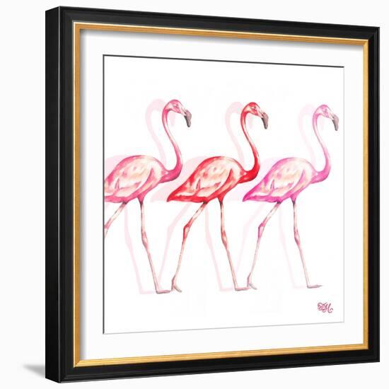 Flamingo Trio I-Tiffany Hakimipour-Framed Art Print