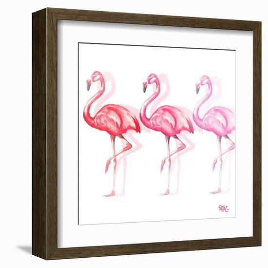 Flamingo Trio II-Tiffany Hakimipour-Framed Art Print