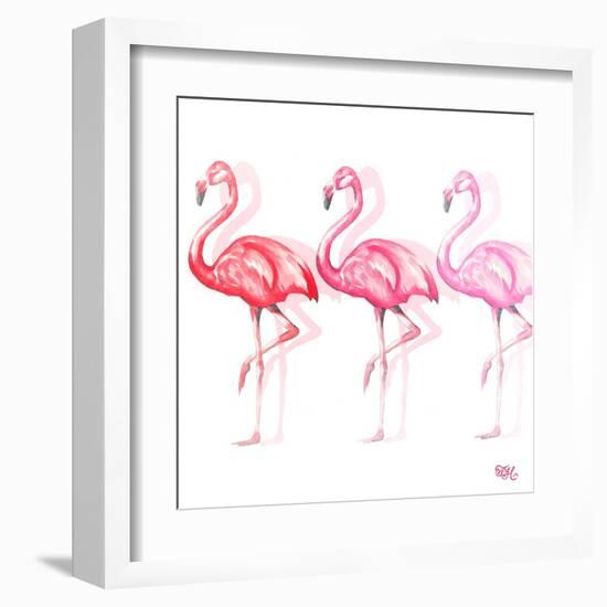 Flamingo Trio II-Tiffany Hakimipour-Framed Art Print