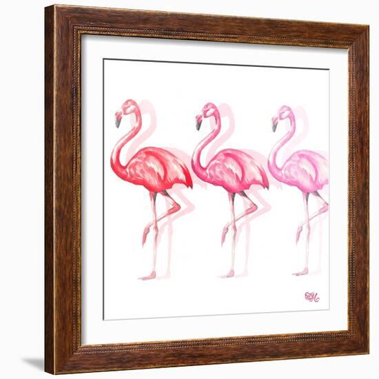 Flamingo Trio II-Tiffany Hakimipour-Framed Art Print