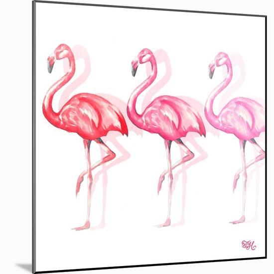 Flamingo Trio II-Tiffany Hakimipour-Mounted Art Print