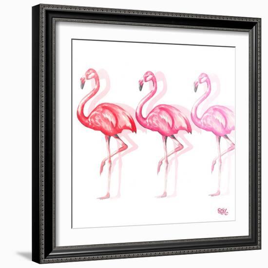 Flamingo Trio II-Tiffany Hakimipour-Framed Art Print