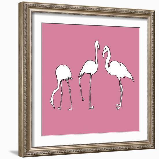 Flamingo Trio-Sandra Jacobs-Framed Giclee Print