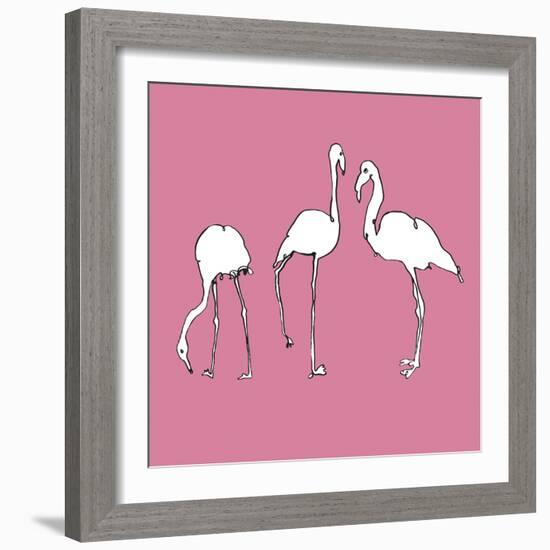 Flamingo Trio-Sandra Jacobs-Framed Giclee Print