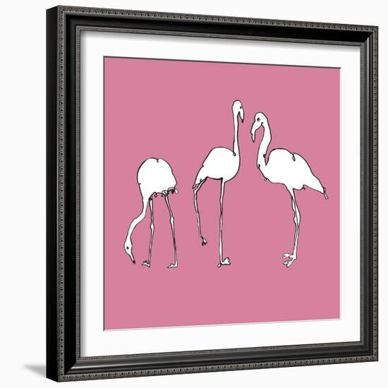 Flamingo Trio-Sandra Jacobs-Framed Giclee Print