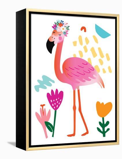 Flamingo-Jennifer McCully-Framed Stretched Canvas