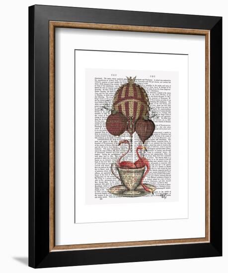 Flamingos in Teacup-Fab Funky-Framed Art Print