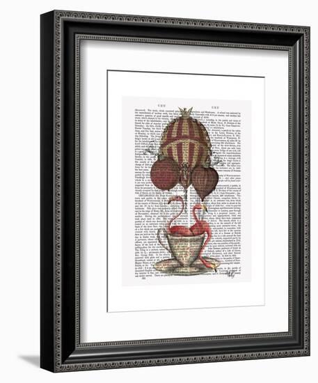 Flamingos in Teacup-Fab Funky-Framed Art Print