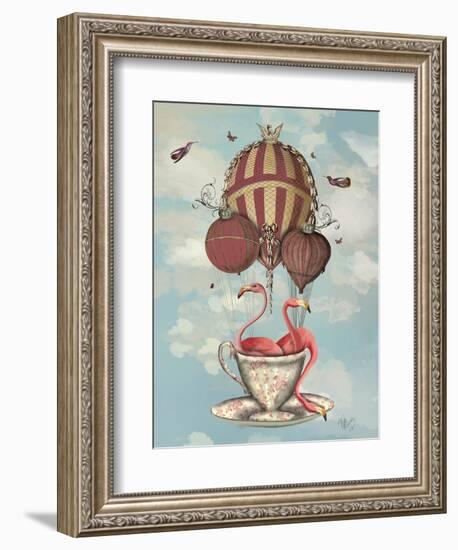 Flamingos in Teacup-Fab Funky-Framed Art Print