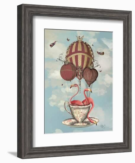 Flamingos in Teacup-Fab Funky-Framed Art Print