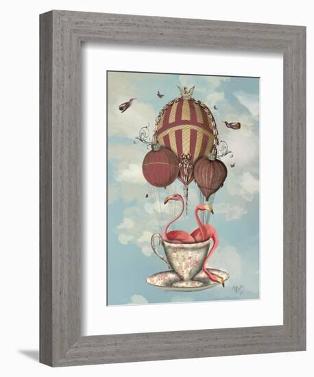 Flamingos in Teacup-Fab Funky-Framed Art Print