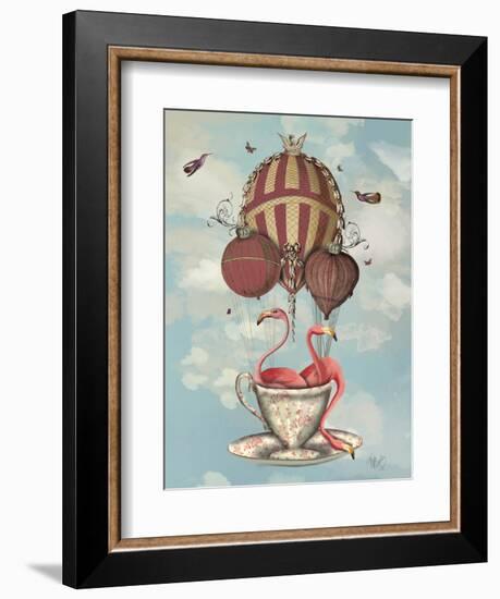 Flamingos in Teacup-Fab Funky-Framed Art Print