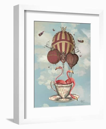 Flamingos in Teacup-Fab Funky-Framed Art Print