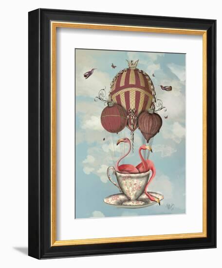 Flamingos in Teacup-Fab Funky-Framed Art Print