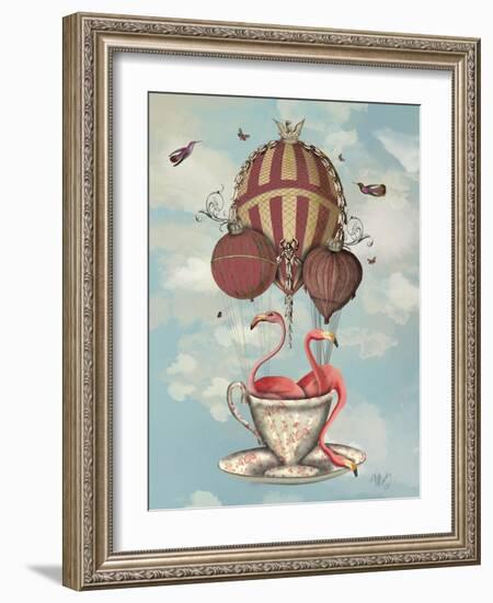 Flamingos in Teacup-Fab Funky-Framed Art Print