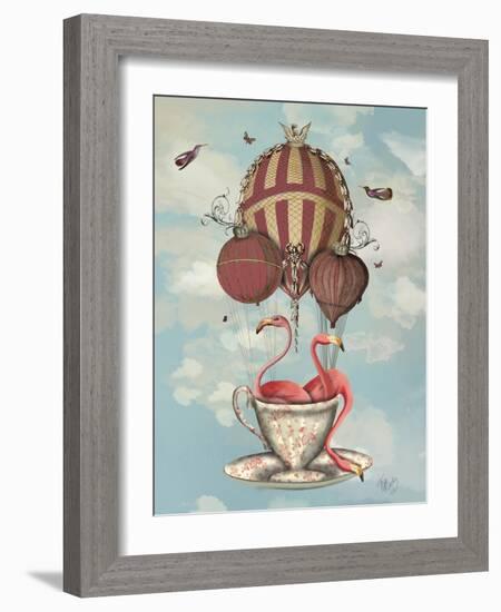 Flamingos in Teacup-Fab Funky-Framed Art Print