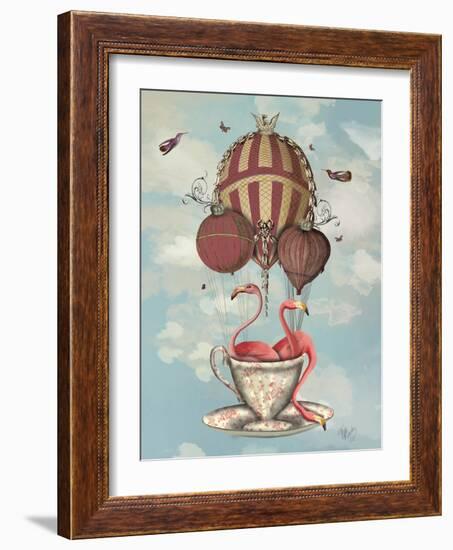 Flamingos in Teacup-Fab Funky-Framed Art Print