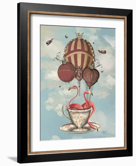 Flamingos in Teacup-Fab Funky-Framed Art Print