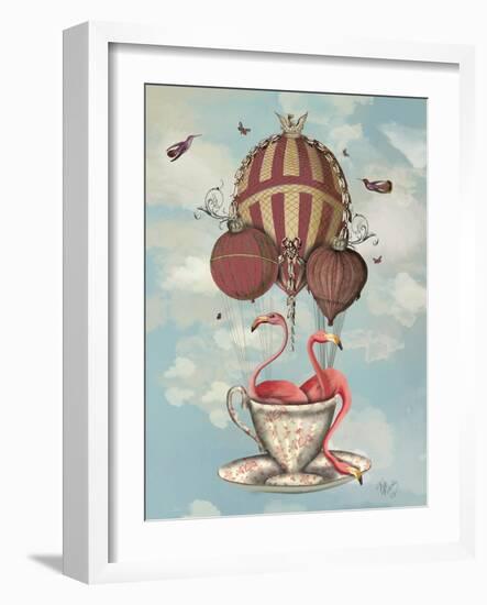 Flamingos in Teacup-Fab Funky-Framed Art Print