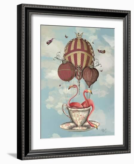 Flamingos in Teacup-Fab Funky-Framed Art Print