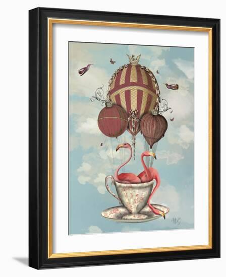 Flamingos in Teacup-Fab Funky-Framed Art Print