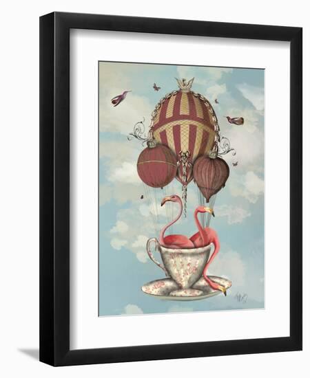 Flamingos in Teacup-Fab Funky-Framed Premium Giclee Print
